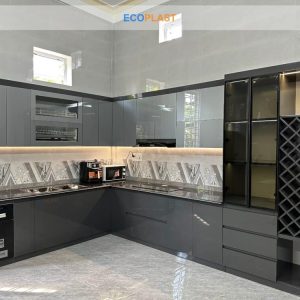 Tủ Bếp Chữ L Nhựa Ecoplast – TB014